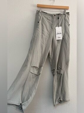 Moloko Linen Women's Light Gray Cargo Trousers